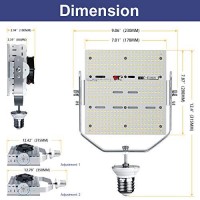 Openlux 240W Shoebox Led Retrofit Kits Parking Lot Tennis Court Lights E39 Mogul Base 5000K Dlc Etl Listed Ac200-480V