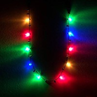 Glowmaker Light Up Christmas Holiday Mini Bulb Necklace . 10 Led With 4 Color Lights. 3 Light Modes. 14 Decorative Plastic Bulbs For A Total Of 24 Mini Bulbs. The Total Length Is 38