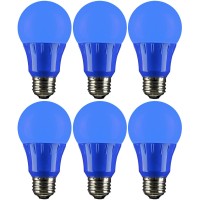 Sunlite 40468 Led A19 Colored Light Bulb, 3 Watts (25W Equivalent), E26 Medium Base, Non-Dimmable, Ul Listed, Party Decoration, Holiday Lighting, 6 Count, Blue