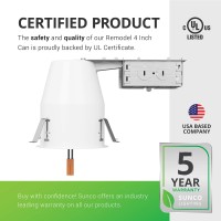 Sunco Can Lights For Ceiling 4 Inch Remodel Recessed Lighting Housing 120277V Tp24 Connector Included Air Tight Steel Can Easy