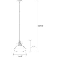 Sea Gull Lighting 6514501-962 Belton One Light Pendant Hanging Modern Light Fixture, Brushed Nickel Finish