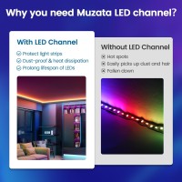 Muzata 10Pack 33Ft1M Vshape Led Channel System With Milky White Cover Lens Silver Aluminum Extrusion Profile Housing Track F