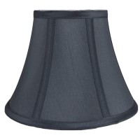 Urbanest Softback Bell Lampshade, Faux Silk, 5-Inch By 9-Inch By 7-Inch, Gray, Spider-Fitter