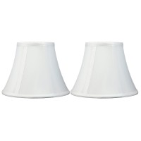 Urbanest Set Of 2 Softback Bell Lampshade, Faux Silk, 5-Inch By 9-Inch By 7-Inch, Off White, Spider-Fitter