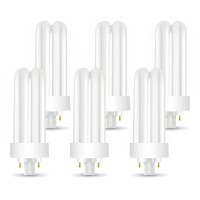 Circle (6 Pack Plt-26W 827, 4 Pin Gx24Q-3, 26 Watt Triple Tube, Compact Fluorescent Light Bulb. 2700K Warm White, 6 Count.