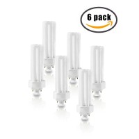 Circle (6 Pack Plt-26W 827, 4 Pin Gx24Q-3, 26 Watt Triple Tube, Compact Fluorescent Light Bulb. 2700K Warm White, 6 Count.