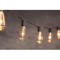 Cleveland Vintage Lighting String Lights With 10 Copper Plated Edison Bulbs, 10 Feet