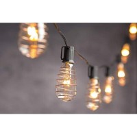 Cleveland Vintage Lighting String Lights With 10 Copper Plated Edison Bulbs, 10 Feet