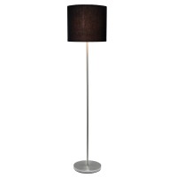 Simple Designs Lf2004Blk Brushed Nickel Stick Drum Shade Floor Lamp Black