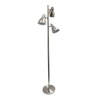 Simple Designs Lf2007Bsn Metal 3 Light Tree Floor Lamp Brushed Nickel