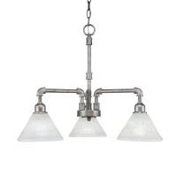 Vintage 3 Light Chandelier Shown In Aged Silver Finish With 7