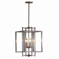 Brushed Nickel Industrial Single Cage Pendant