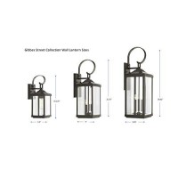 Gibbes Street Collection 2-Light Clear Beveled Glass New Traditional Outdoor Medium Wall Lantern Light Antique Bronze