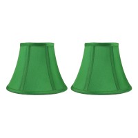 Urbanest Set Of 2 Softback Bell Lampshade, Faux Silk, 5-Inch By 9-Inch By 7-Inch, Kelly Green, Spider-Fitter