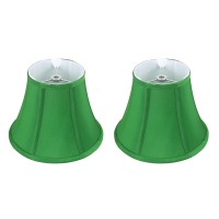 Urbanest Set Of 2 Softback Bell Lampshade, Faux Silk, 5-Inch By 9-Inch By 7-Inch, Kelly Green, Spider-Fitter