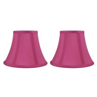 Urbanest Set Of 2 Softback Bell Lampshade, Faux Silk, 5-Inch By 9-Inch By 7-Inch, Fuchsia, Spider-Fitter