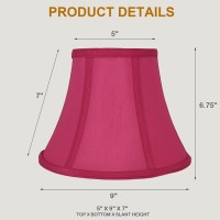 Urbanest Set Of 2 Softback Bell Lampshade, Faux Silk, 5-Inch By 9-Inch By 7-Inch, Fuchsia, Spider-Fitter