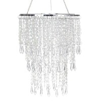 Sparkling Iridescent Beaded Chandeliers 8.6 Inches Diameter For Wedding Centerpiece Living Room Bedroom Event Party