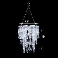 Sparkling Iridescent Beaded Chandeliers 8.6 Inches Diameter For Wedding Centerpiece Living Room Bedroom Event Party