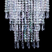 Sparkling Iridescent Beaded Chandeliers 8.6 Inches Diameter For Wedding Centerpiece Living Room Bedroom Event Party