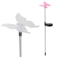 Candle Choice Color Changing Solar Garden Stake Light With Vivid Figurine - Butterfly, Led Garden Light, Landscape Light, In-Ground Light Outdoor Light For Garden Decoration And Flower Beds