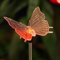 Candle Choice Color Changing Solar Garden Stake Light With Vivid Figurine - Butterfly, Led Garden Light, Landscape Light, In-Ground Light Outdoor Light For Garden Decoration And Flower Beds