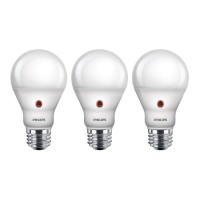 Philips Led Dusk-To-Dawn Outdoor A19 Light Bulb, Flicker-Free, 800 Lumen, Soft White Light (2700K), 8W=60W, E26 Base, 3-Pack