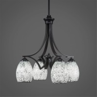 Zilo 4 Light Chandelier Shown In Matte Black Finish With 5