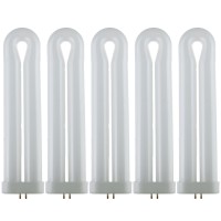 Sunlite 40486-Su T8 Fluorescent U-Shaped Light Bulb, 25 Watts, Uv Light, 365Nm Color Wavelength, Gx10Q 4-Pin Base, Plug-In, 5,000 Hour Life Span, Clubs, Restaurants, Party Lights, Blacklight, 5 Count