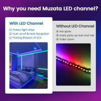 Muzata 5Pack 33Ft1M Led Channel System With Milky White Cover Lens Silver Aluminum Extrusion Profile Housing Track For Strip L