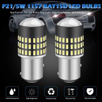 Katur 1157 Bay15D 1016 1034 7528 Led Light Bulb Super Bright 900 Lumens High Power 3014 78Smd Lens Led Bulbs For Brake Turn Signal Tail Backup Reverse Brake Light Lamp,Xenon White(Pack Of 2)