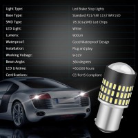 Katur 1157 Bay15D 1016 1034 7528 Led Light Bulb Super Bright 900 Lumens High Power 3014 78Smd Lens Led Bulbs For Brake Turn Signal Tail Backup Reverse Brake Light Lamp,Xenon White(Pack Of 2)