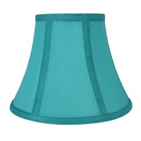 Urbanest Softback Bell Lampshade, Faux Silk, 5-Inch By 9-Inch By 7-Inch, Teal, Spider-Fitter