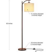 Brightech Montage Led Floor Lamp - Modern Floor Lamp For Living Rooms & Office, Tall Lamp With Arc Hanging Shade - Standing Lamp For Bedroom Reading, Mid-Century Pole Lamp For Farmhouse Style - Bronze