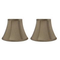 Urbanest Set Of 2 Softback Bell Lampshade, Faux Silk, 5-Inch By 9-Inch By 7-Inch, Golden Taupe, Spider-Fitter