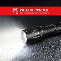 Letmy Led Tactical Flashlight S1000 Pro - 2 Pack Bright Military Grade Flashlights High Lumens - Portable Handheld Flash Lights With 5 Modes, Zoomable, Waterproof For Camping Outdoor Emergency