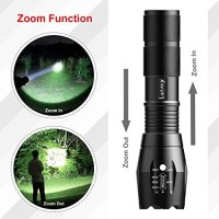 Letmy Led Tactical Flashlight S1000 Pro - 2 Pack Bright Military Grade Flashlights High Lumens - Portable Handheld Flash Lights With 5 Modes, Zoomable, Waterproof For Camping Outdoor Emergency