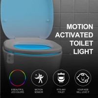 Toilet Night Light Motion Sensor Activated By Zszt 8 Colors Changing Toilet Bowl Nightlight For Bathroom Perfect For Using Toi