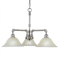 Vintage 3 Light Chandelier Shown In Aged Silver Finish With 10