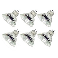 Ctkcom Mr16 12V 20W Halogen Light Bulbs(6 Pack) - 12 Volt Bi Pin Base,High Lumens, Precision Halogen Reflector Fiber Optic Light Bulb, Glass Cover,6 Pack