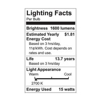 Product DescriptionGE Soft White LED A21 General Purpose light bulbs offer outstanding energy efficiency and longlasting performance It offers soft warm light Use GE LED general purpose light in table lamps sconces and open fixtures to replace 100watt inc