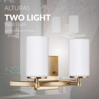 Sea Gull Lighting 4424602-848 Alturas Wall/Bath Vanity Style Fixture, Two - Light, Satin Brass