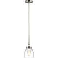 Sea Gull Lighting 6114501-962 Belton Clear Seeded Mini Pendant In Brushed Nickel, 5 In,Silver