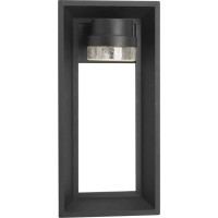 Progress Lighting Z-1010 Led Collection 1-Light Clear Seeded Glass Modern Outdoor Wall Lantern Light Architectural Bronze