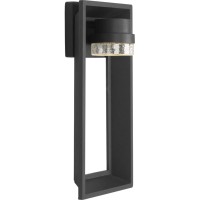 Progress Lighting Z-1010 Led Collection 1-Light Clear Seeded Glass Modern Outdoor Wall Lantern Light Architectural Bronze