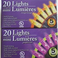 Purple And Orange Halloween Mini Lights Bundle - 2 Item: Purple Mini Lights And Orange Mini Lights By Greenbrier