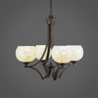 Zilo 4 Light Chandelier Shown In Dark Granite Finish With 6