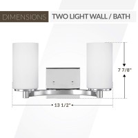 Sea Gull Lighting 443910205 Hettinger Twolight Wall Bath Vanity Style Lights Chrome