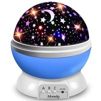 Moredig Kids Night Light, Night Light Projector 360 Degree Rotating Light Projector With 8 Color Light Change For Kid Baby - Blue Night Light