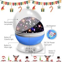 Moredig Kids Night Light, Night Light Projector 360 Degree Rotating Light Projector With 8 Color Light Change For Kid Baby - Blue Night Light